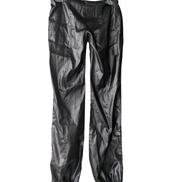 Blue Asphalt Wet Seal Women's Black Wet Look Pants - Picture 4 of 6